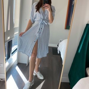 Easy Slip On Baby Blue Polka Dot Sun Dress